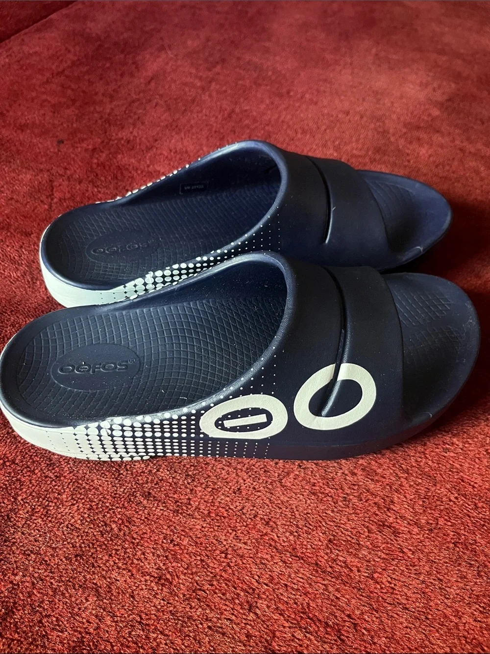 OOFOS OOAHH Sport Slide Sandal Navy Matrix
